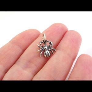 Spider sterling silver cross charm without chain